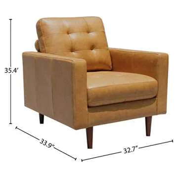 Rivet Cove Mid-Century Modern Leather Accent Chair