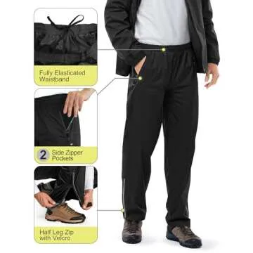 33,000ft Men's Rain Suit Packable Waterproof Lightweight Rain Gear for Golf Hiking Cycling 2 Pieces (Jackets and Pants)