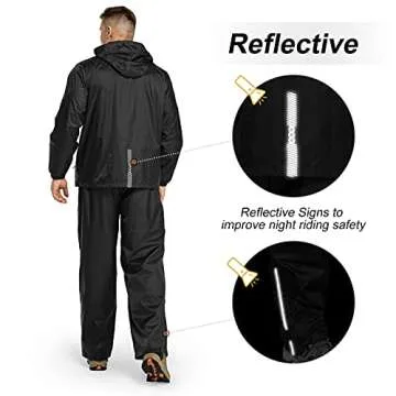 33,000ft Men's Rain Suit Packable Waterproof Lightweight Rain Gear for Golf Hiking Cycling 2 Pieces (Jackets and Pants)