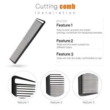 3 Pieces Rat Tail Comb Carbon Fiber Teasing Combs Parting Braids Comb Stainless Steel Pintail Comb Barber Styling Combs for Women Men Fine Teeth Salon Hairdressing Hair Care Tools