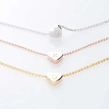 Tiny Heart Initial Anklet Personalized Gift for Women