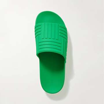 Keleimusi Womens Embossed Rubber Slides Sandals - Non-Slip Waterproof Slippers in Green