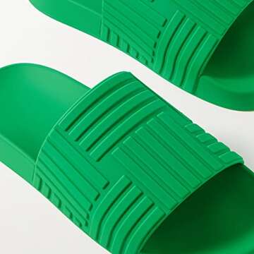 Keleimusi Womens Non-Slip Waterproof Rubber Slides