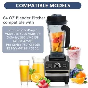 Durable 64 OZ Vitamixx Blender Pitcher with Tamper Tool