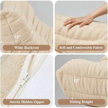 Cansunna Bean Bag Chair Sofa Sack Big Beanbag Chair for Adults Fireside Bean Bag Lounger Memory Foam Chair for Home, Apartment or Gaming Venue (KHAKITEDDY)