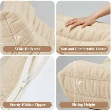 Cansunna Bean Bag Chair Sofa Sack Big Beanbag Chair for Adults Fireside Bean Bag Lounger Memory Foam Chair for Home, Apartment or Gaming Venue (KHAKITEDDY)