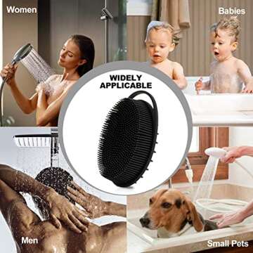 2 Pack Silicone Body Scrubber, Silicone Loofah Double-Sided Body Brush,Silicone Shower Scrubber and ...