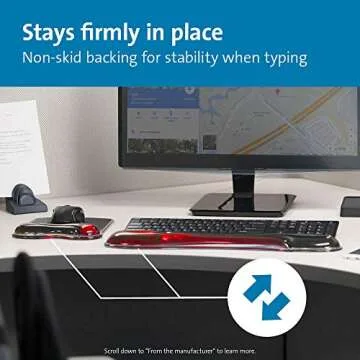 Kensington Duo Gel Mouse & Keyboard Wrist Rest Bundle Set, Ergonomic Keyboard and Mouse Pad With Wrist Support, Keyboard Wrist Rest, Computer Keyboard Pad, Cooling Gel, Non-Skid Backing, Red K50036WW