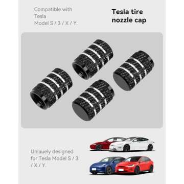 VIHIMAI 4PCS Aluminum Alloy Tire Caps for Tesla Model Y X S 3
