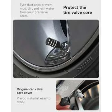 Stylish VIHIMAI Tire Valve Caps for Tesla Models 4 Pack