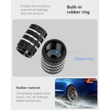 Stylish VIHIMAI Tire Valve Caps for Tesla Models 4 Pack