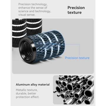 Stylish VIHIMAI Tire Valve Caps for Tesla Models 4 Pack