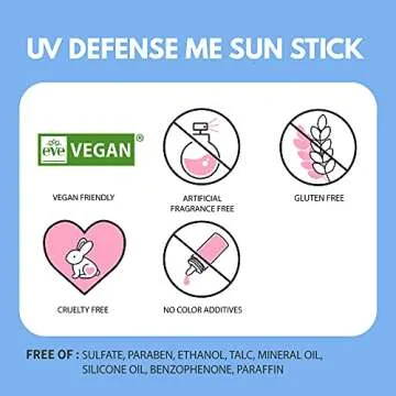 MAKEPREM UVA UVB Defense Me Calming Sun Stick Sunblock SPF 50+ PA++++ 0.7 Oz VEGAN Sensitive Oily Acne-Prone Skin Reef-Safe Mineral Sunscreen Non-Nano No Chemical UV Protection Non-Greasy Sticky Kids