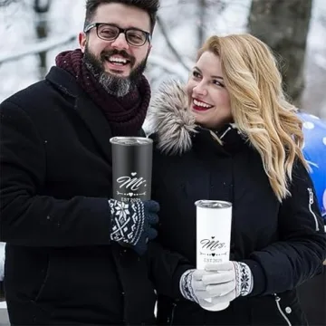 Mr and Mrs 2025 Tumbler Set, Engagement Wedding Gifts for Couples Wife Husband Bride To Be Newly Engaged 20oz Travel Tumbler Bachelorette Party Gifts