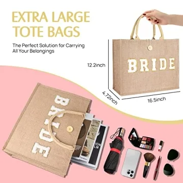 JUSTOTRY Bride Bag - Eco-Friendly Large Tote for Brides