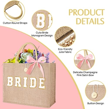JUSTOTRY Bride Bag - Eco-Friendly Large Tote for Brides