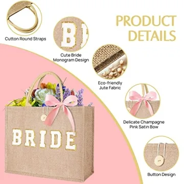 JUSTOTRY Bride Bag - Eco-Friendly Large Tote for Brides