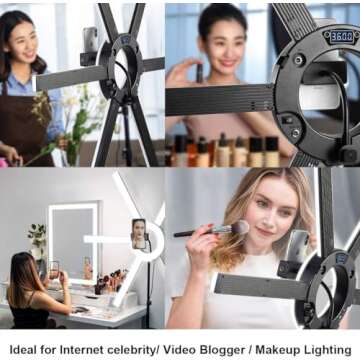 GVM Great Video Maker 600S LED Ring Light, 90W Dimmable Led Video Light Kit with Detachable Light Ba...