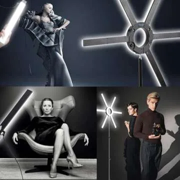 GVM Great Video Maker 600S LED Ring Light, 90W Dimmable Led Video Light Kit with Detachable Light Bars, Photography Lighting Led Video Lighting Kit for Live Broadcast, YouTube, CRI 97+ 3200K-5600K