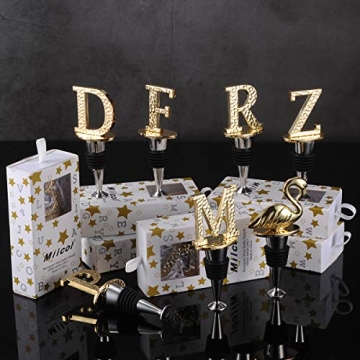 Miicol Wine Stopper, Prosecco Stopper, Wine Bottle Stopper, Personalised Champagne Stopper, Gold Wine Accessories, Wine Lovers Gift, Monogram Gift, Letter B