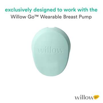 Willow Go Breast Pump Duckbill Valve Set, 2 Ct, Pump Valves for Spare Use or Replacement, Pair with Willow Go Wearable Breast Pump for Hands Free Pumping, BPA Free and Dishwasher Safe