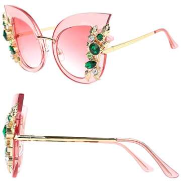 Slocyclub Halloween Glasses Jeweled Sunglasses, Funky Butterfly Shaped Sunglasses, Oversized Rhinestone Sunglasses for Women, Unique Sunglasses with UV400 Protection, Colorful Fun Sunglasses