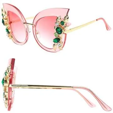 Slocyclub Halloween Glasses Jeweled Sunglasses, Funky Butterfly Shaped Sunglasses, Oversized Rhinestone Sunglasses for Women, Unique Sunglasses with UV400 Protection, Colorful Fun Sunglasses