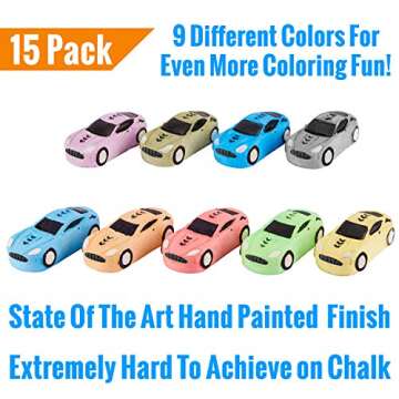 KINIA 15 Jumbo Race Car Sidewalk Chalk - Party Favors Goody Bag Pack - Birthdays, Easter, Christmas ...