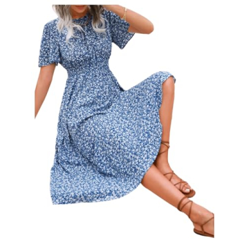 Floerns Casual Floral A Line Maxi Dress for Women