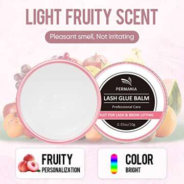PERMANIA 2023 Lash Lift Balm, Water Soluble Silicone Adhesive, Strong Viscosity, Easy to Use, 2 in 1, Premium Formula, Large Capacity, White Peach