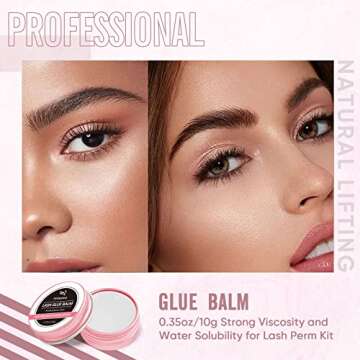 PERMANIA 2023 Lash Lift Balm, Water Soluble Silicone Adhesive, Strong Viscosity, Easy to Use, 2 in 1, Premium Formula, Large Capacity, White Peach