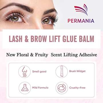 PERMANIA 2023 Lash Lift Balm, Water Soluble Silicone Adhesive, Strong Viscosity, Easy to Use, 2 in 1, Premium Formula, Large Capacity, White Peach