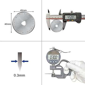 HEADLEY TOOLS 45mm Rotary Cutter Blades 15 Pack Fits Olfa, Fiskars, Replacement Rotary Blade for Arts Crafts Quilting Scrapbooking Sewing, Sharp and Durable