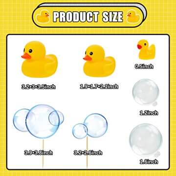 28 Piece Duck Cake Decorations - Baby Shower Toppers & Bubble Balls for Duck Theme Party Supplies