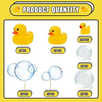 28 Piece Duck Cake Decorations - Baby Shower Toppers & Bubble Balls for Duck Theme Party Supplies