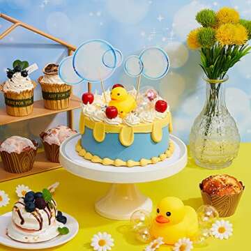28 Piece Duck Cake Decorations - Baby Shower Toppers & Bubble Balls for Duck Theme Party Supplies