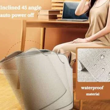 Folding Electric Heating Foot Warmer, Under Desk Leg Warmer, Folding Electric Feet Heater, Foldable Leg Warmer, with Thermostat and Timer, 4d Foldable Silent and Energy Efficient (with Foot pad)