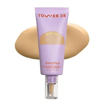 Tower 28 Beauty SunnyDays SPF 30 Tinted Sunscreen – 2-in-1 Facial Protection & Foundation, Shade M...