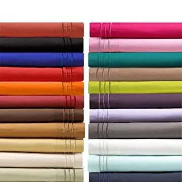 Elegant Comfort Luxury Bed Sheet Set on Amazon Three-Line Design 1500 Premier Hotel Quality Wrinkle and Fade Resistant 4-Piece Bed Sheet Set, Deep Pocket, Full, White