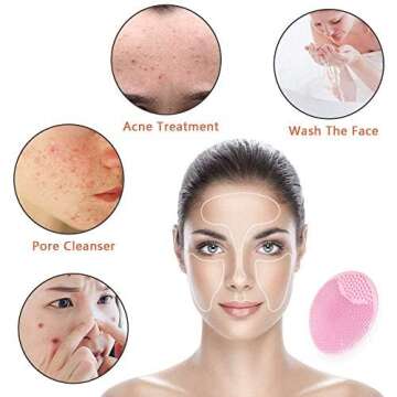 20PCS Face Scrubber,Silicone Facial Cleansing Brush Face Exfoliator Pads Face Scrub Brush for Skin F...