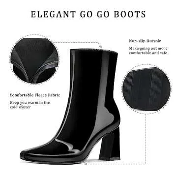 Stylish OHXZTX Women's Patent Leather Ankle Booties