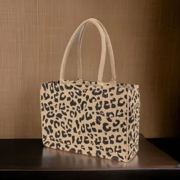 Durable KAF Home Jute Market Tote Bag With Zipper Pocket