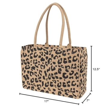 Durable KAF Home Jute Market Tote Bag With Zipper Pocket