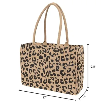 Durable KAF Home Jute Market Tote Bag With Zipper Pocket