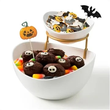 YHOSSEUN Elegant Chip and Dip Serving Set - 2 Tier Design