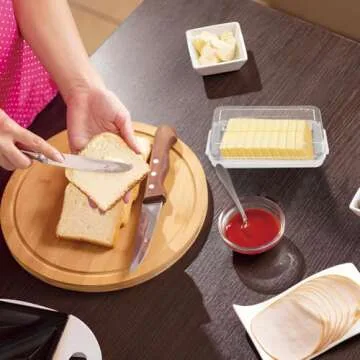 Leopacat Butter Slicer Cutter, Butter Cutter Box, Cheese Block Slicer, Butter Slicer Cutter for Dividable Lid Airtight Preservation Container Box Suitable for Easy Cutting of Two Butter Sticks