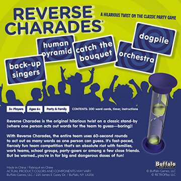 Buffalo Games - Reverse Charades - A Hilarious Twist On The Classic Party & Family Game - Great Part...