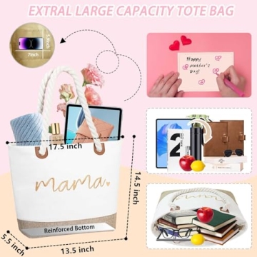 GhvyenntteS Personalized Mama Tote Bag for Moms