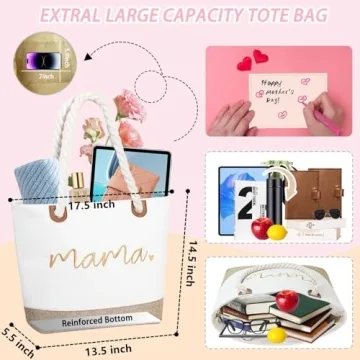 GhvyenntteS Personalized Mama Tote Bag for Moms