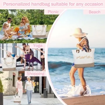 GhvyenntteS Personalized Mama Tote Bag for Moms